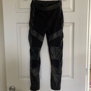 BCBG Leather Moto Leggings